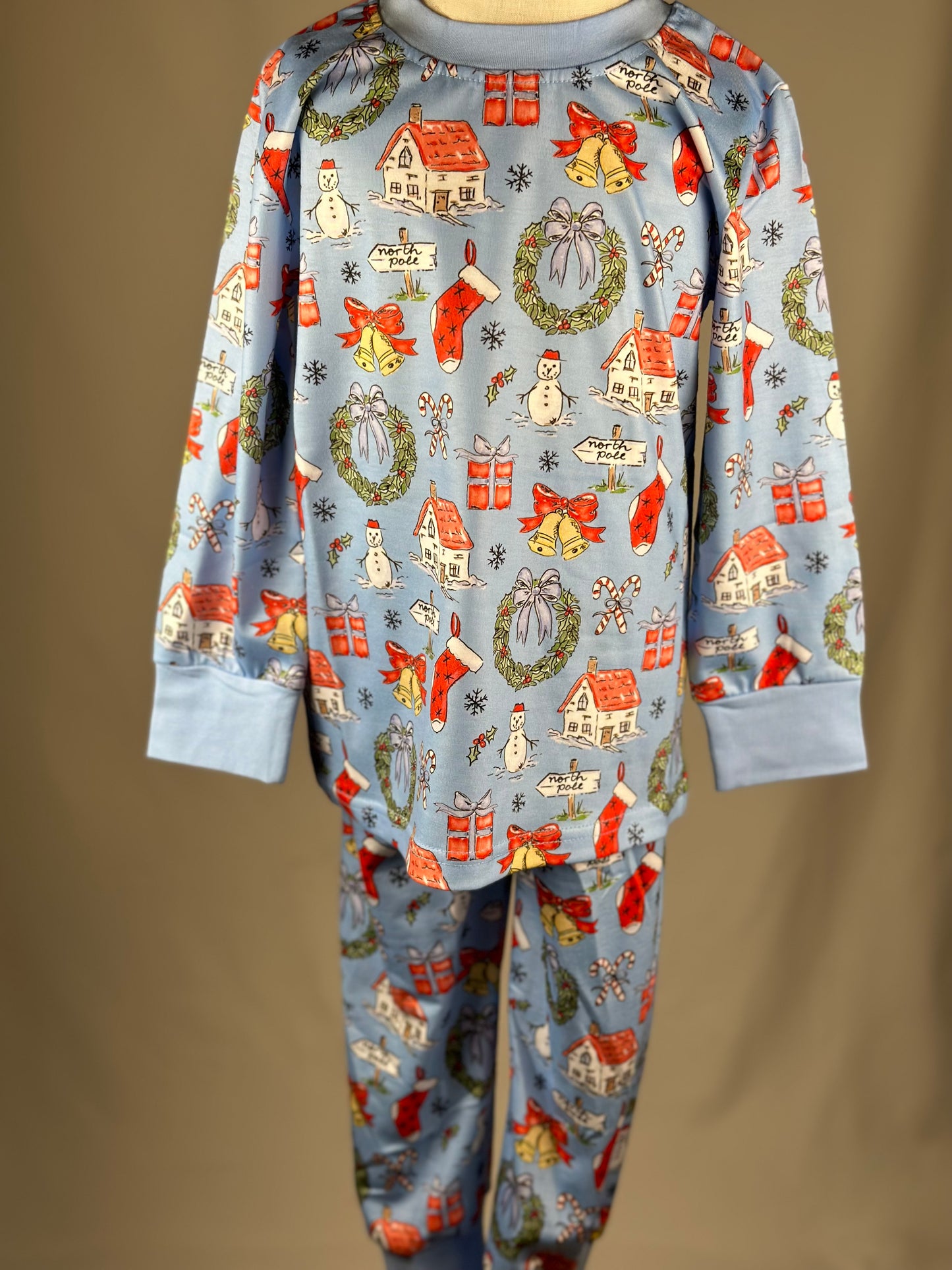 SALE - Blue Christmas Knit Lounge Set 3T