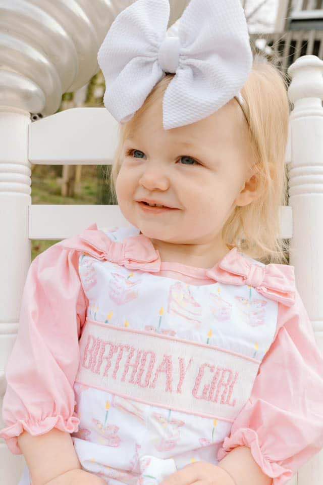 RTS: Smocked Birthday Girl Overall Set
