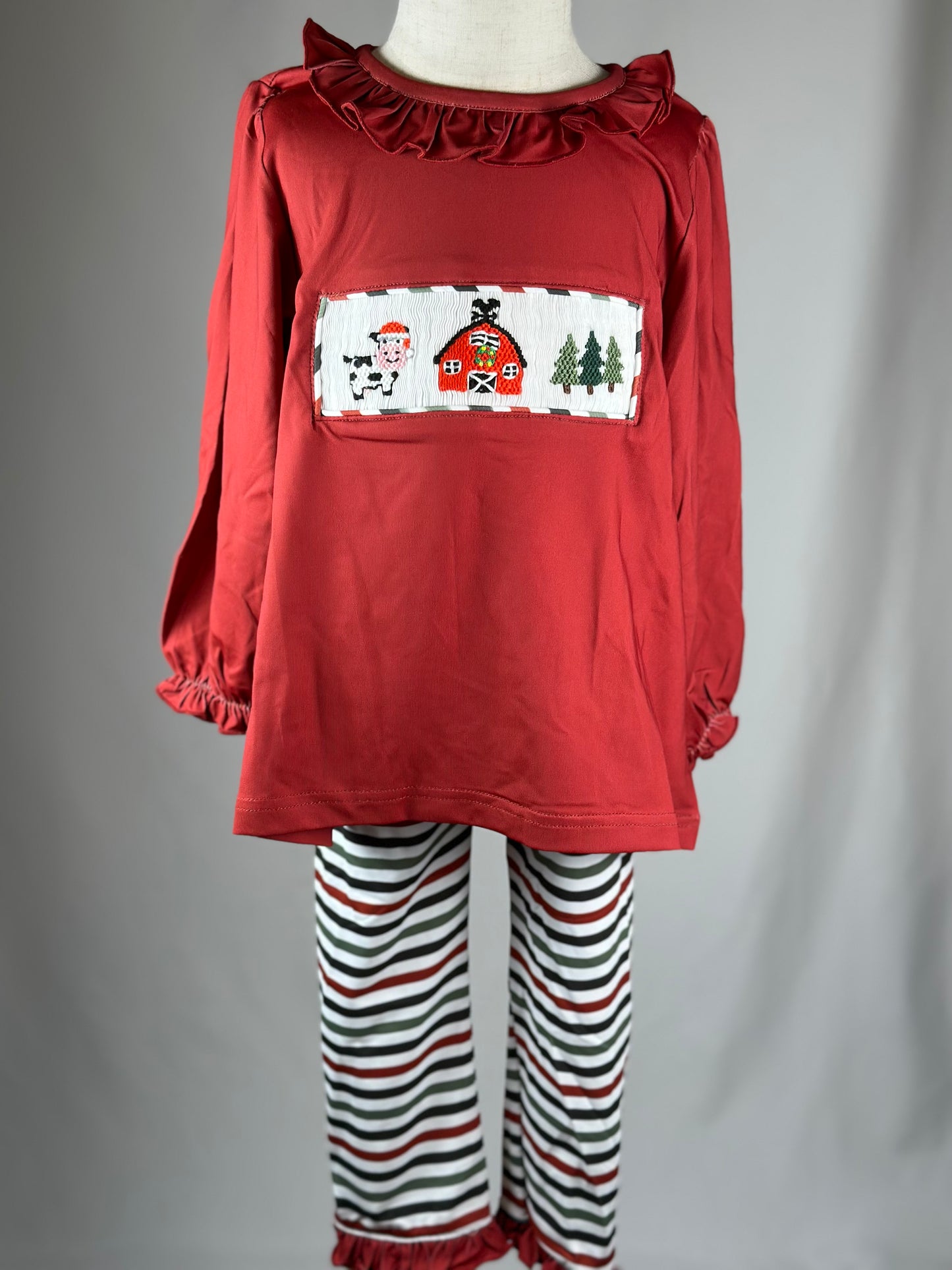 SALE - Christmas on the Farm Girls Pant Set 4T