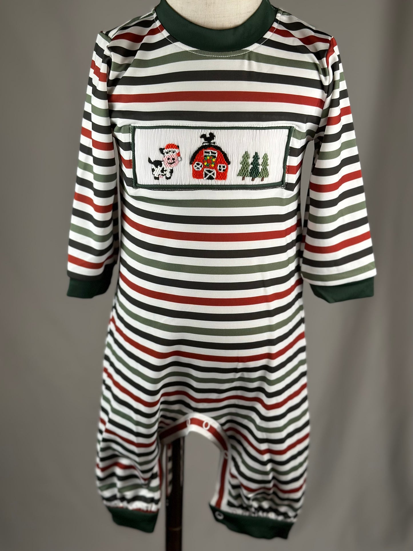 SALE - Christmas on the Farm Boys Romper 9m