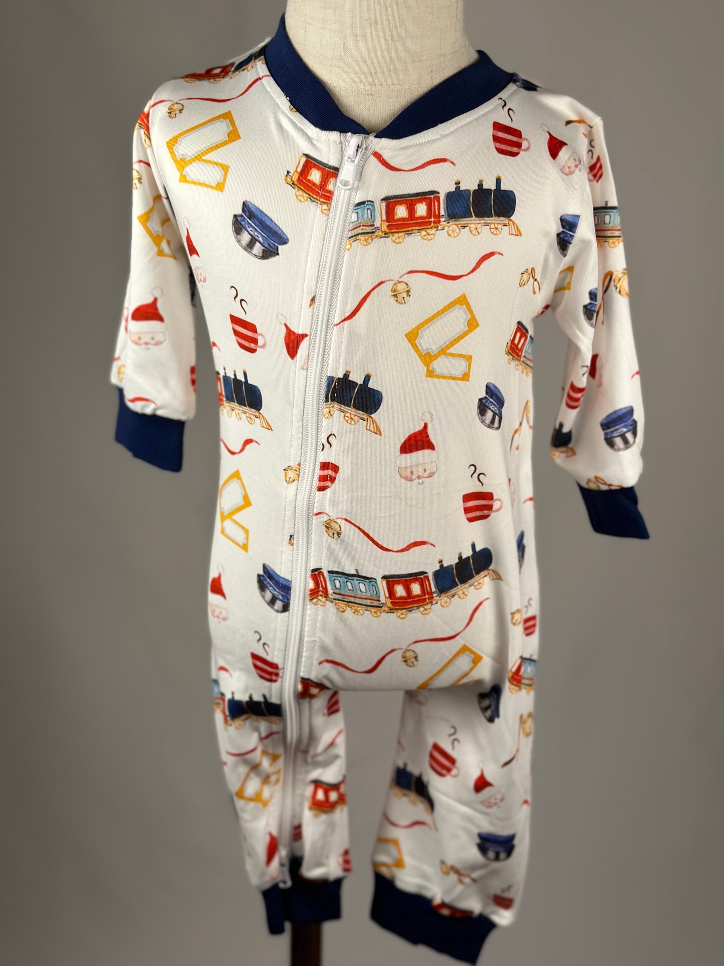 SALE - Polar Express Zipper Romper 3m