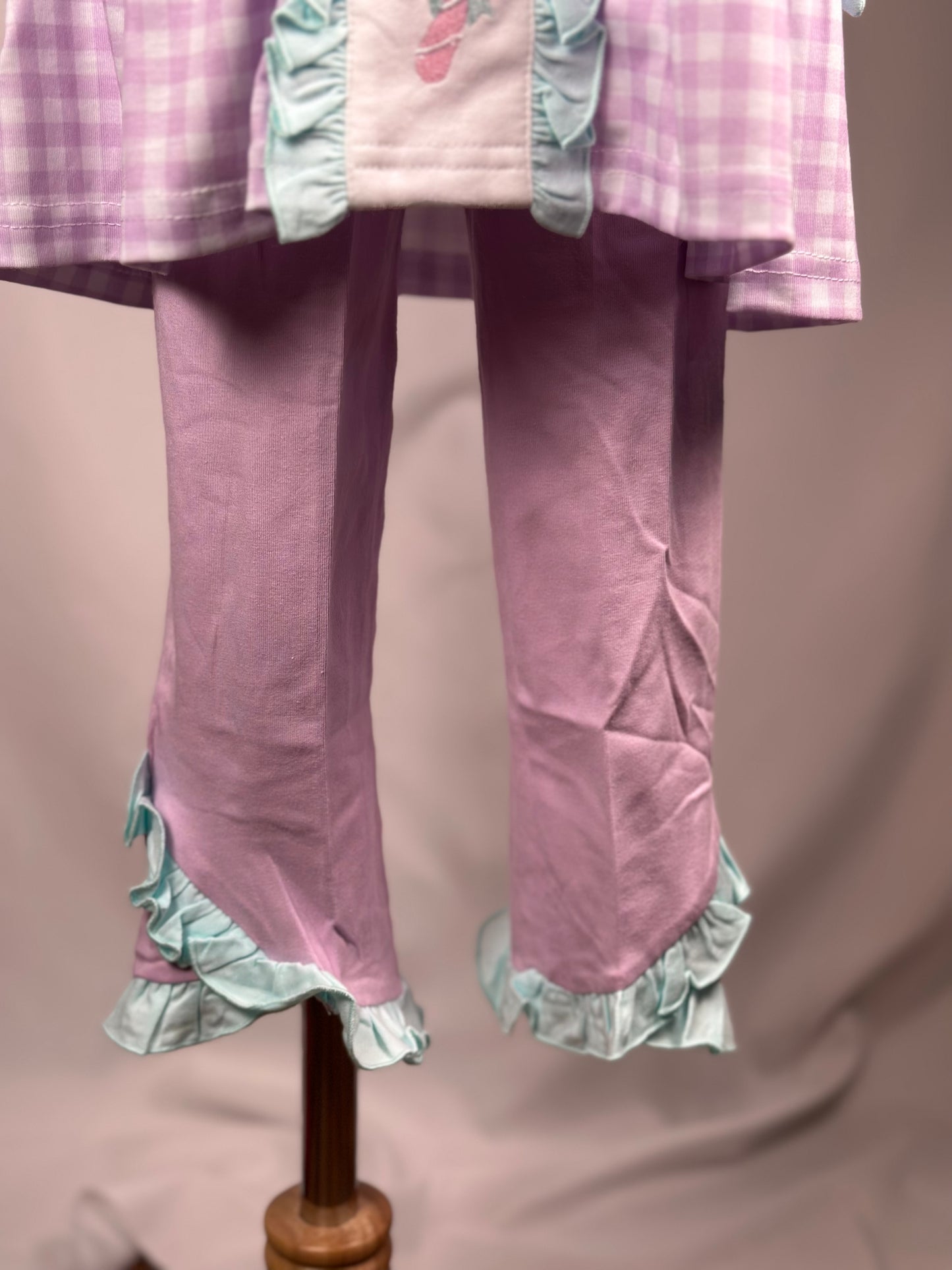 SALE - Mint Candy Cane Girls Pant Set 4T