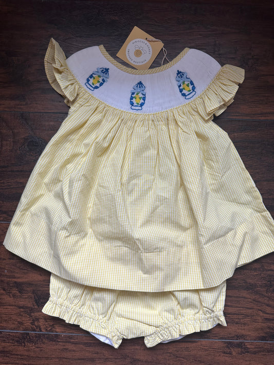 RTS - Smocked Lemon Ginger Jars Bloomer Set