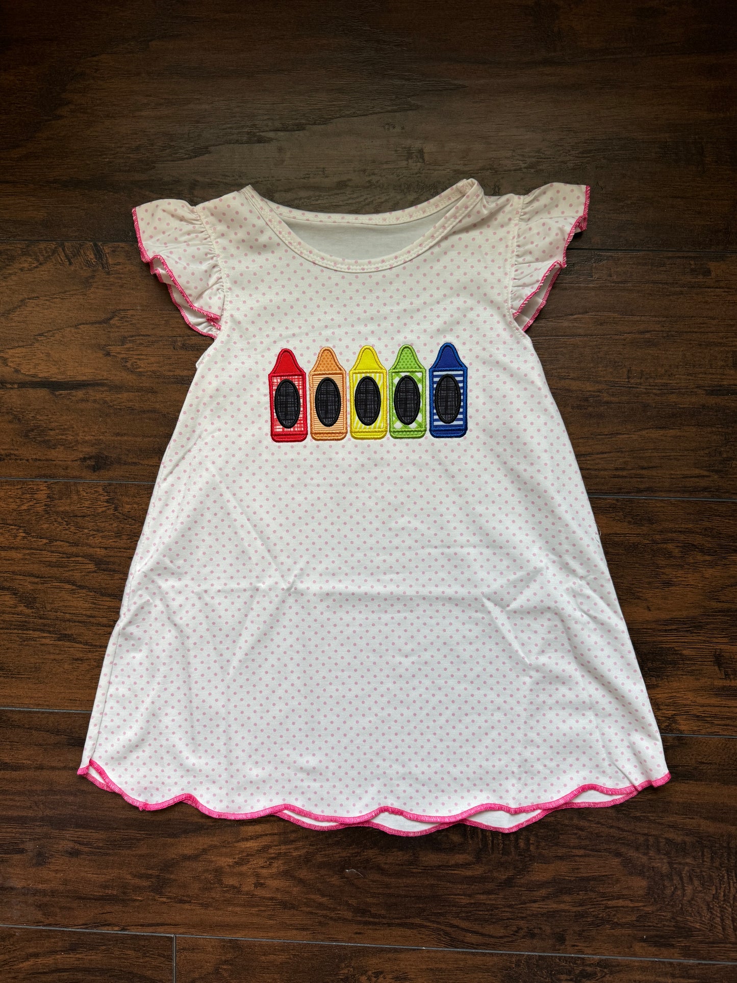 RTS - Girls Crayon Appliqué Dress 2T