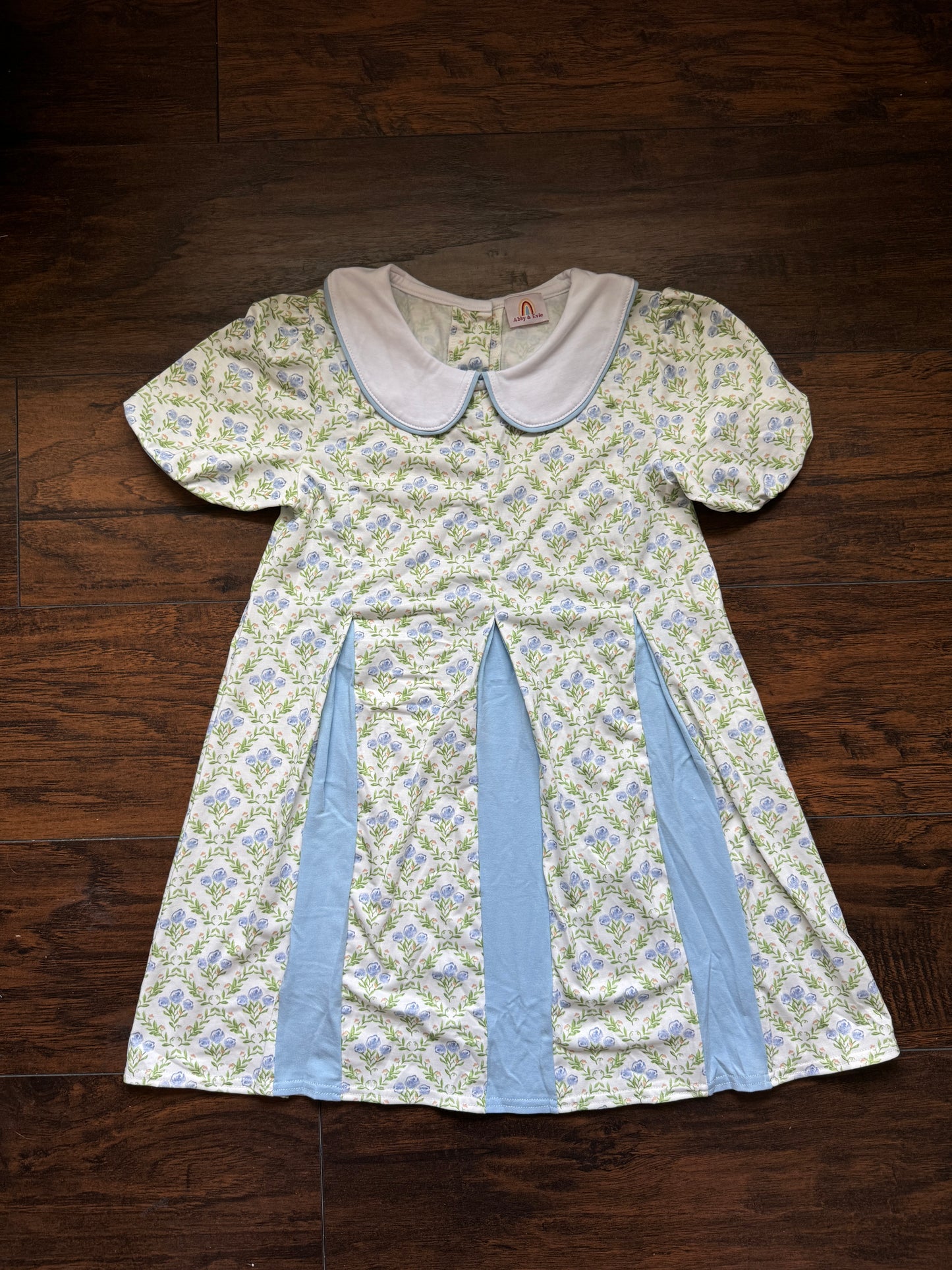 RTS - Blue Floral Collared Dress size 7