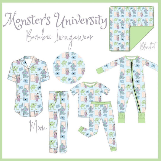 WS Bamboo Drop 2 - Blue Monster's University Bamboo Loungewear: ETA February