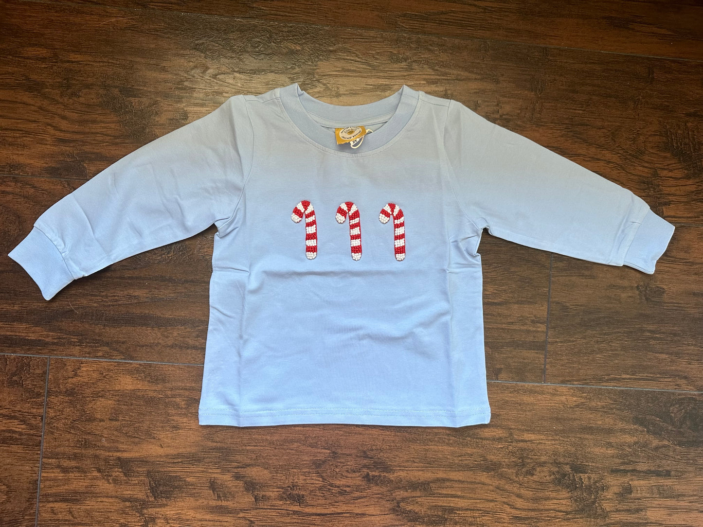 RTS - French Knot Candy Cane Boys Shirt