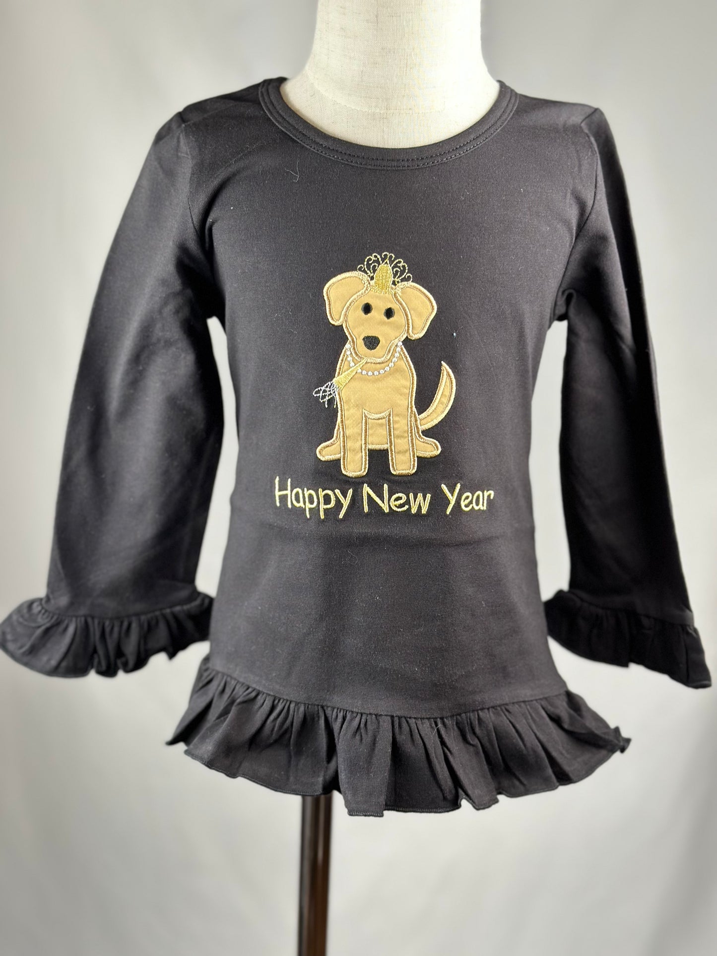 RTS - New Years Pup Girls Shirt