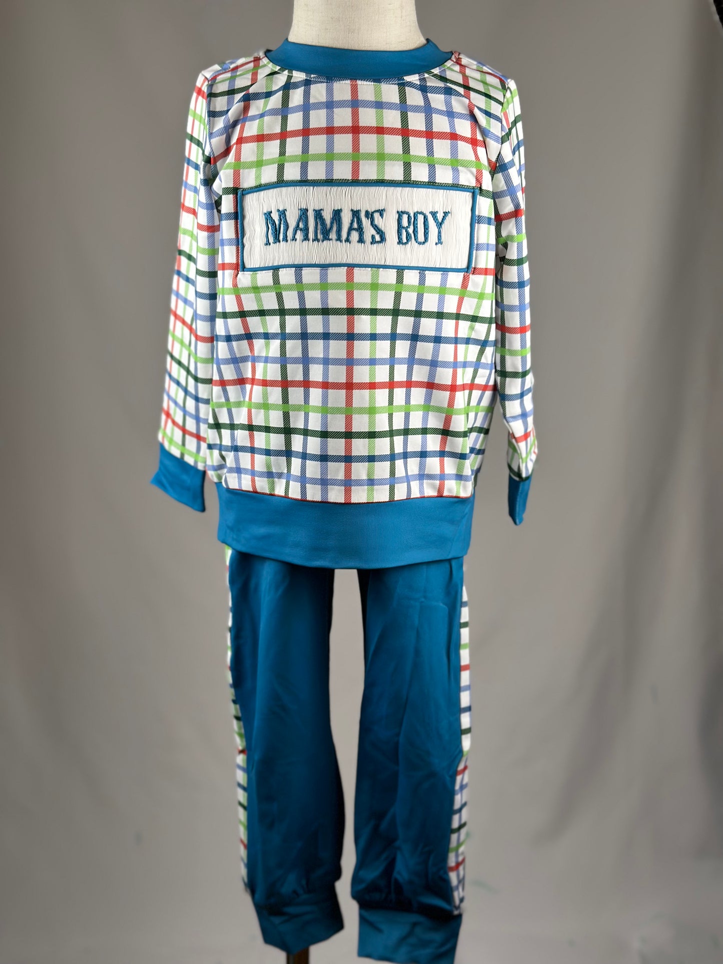 RTS - Mama’s Boy Smocked Jogger Set 3T