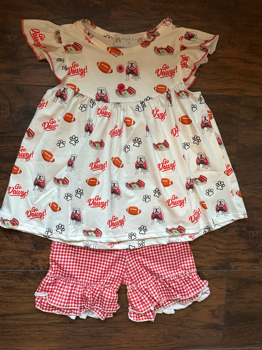 RTS - Go Dawgs Girl Short Set 3T