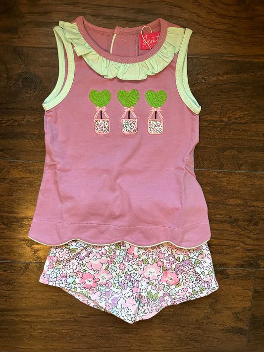 RTS - Heart Topiary Sleeveless Short Set