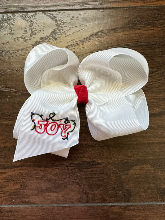 RTS- Joy Embroidered Hair Bow