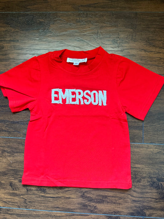 RTS MONOGRAM - Red EMERSON Tee 3T