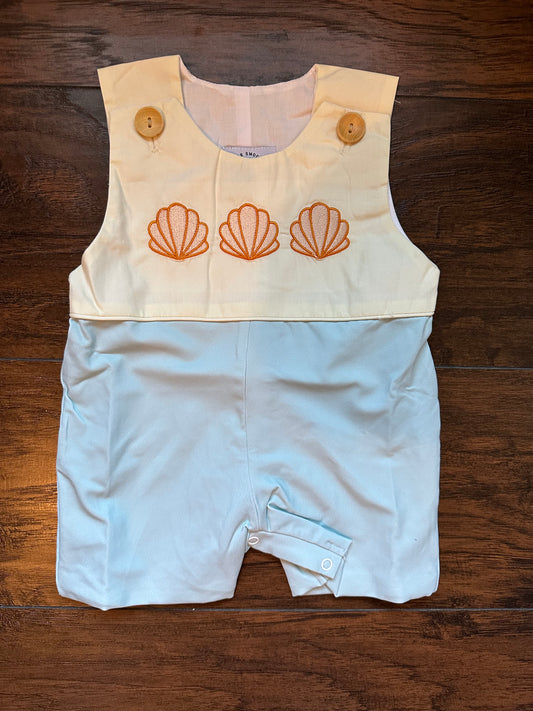 RTS - Boys Seashell Embroidered Jon Jon 6m