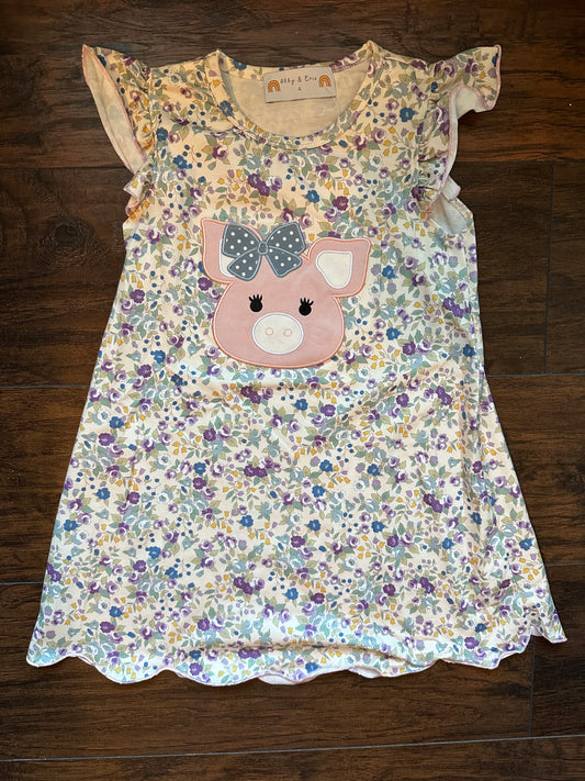 RTS - Piggy Floral Dress 4T