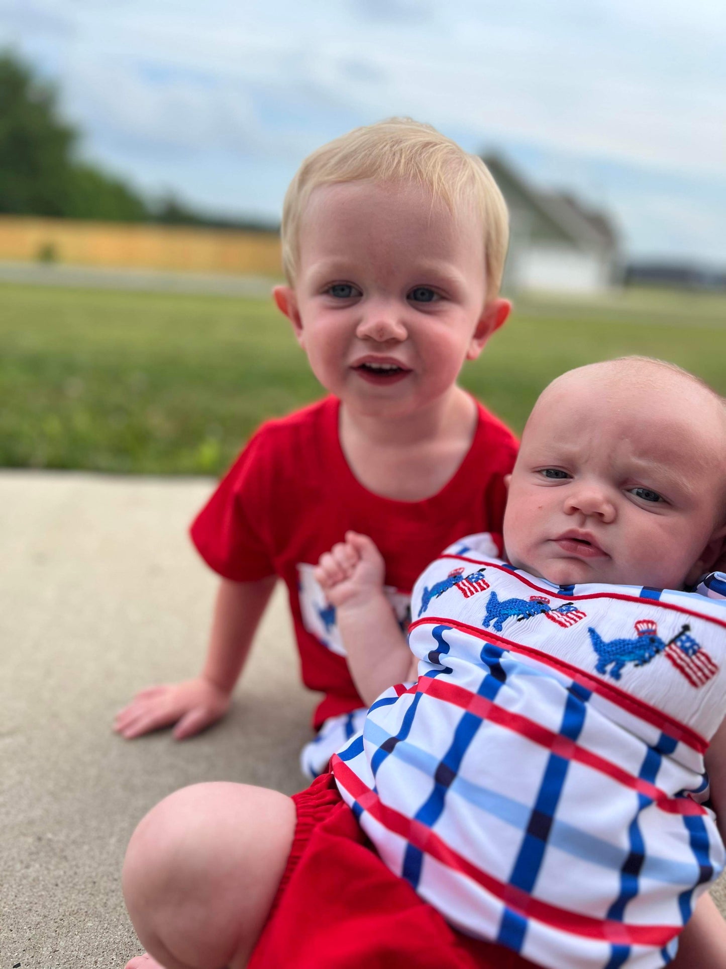 RTS: Boys Patriotic Dino Diaper Set