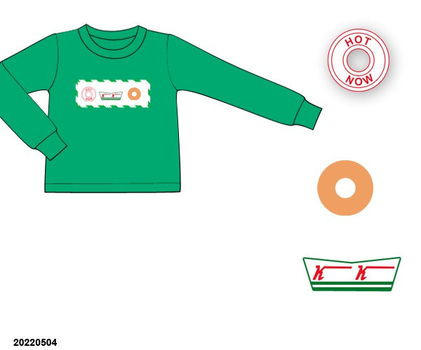 RTS: Smocked Glazed Donuts Collection - Boys Knit Shirt Only