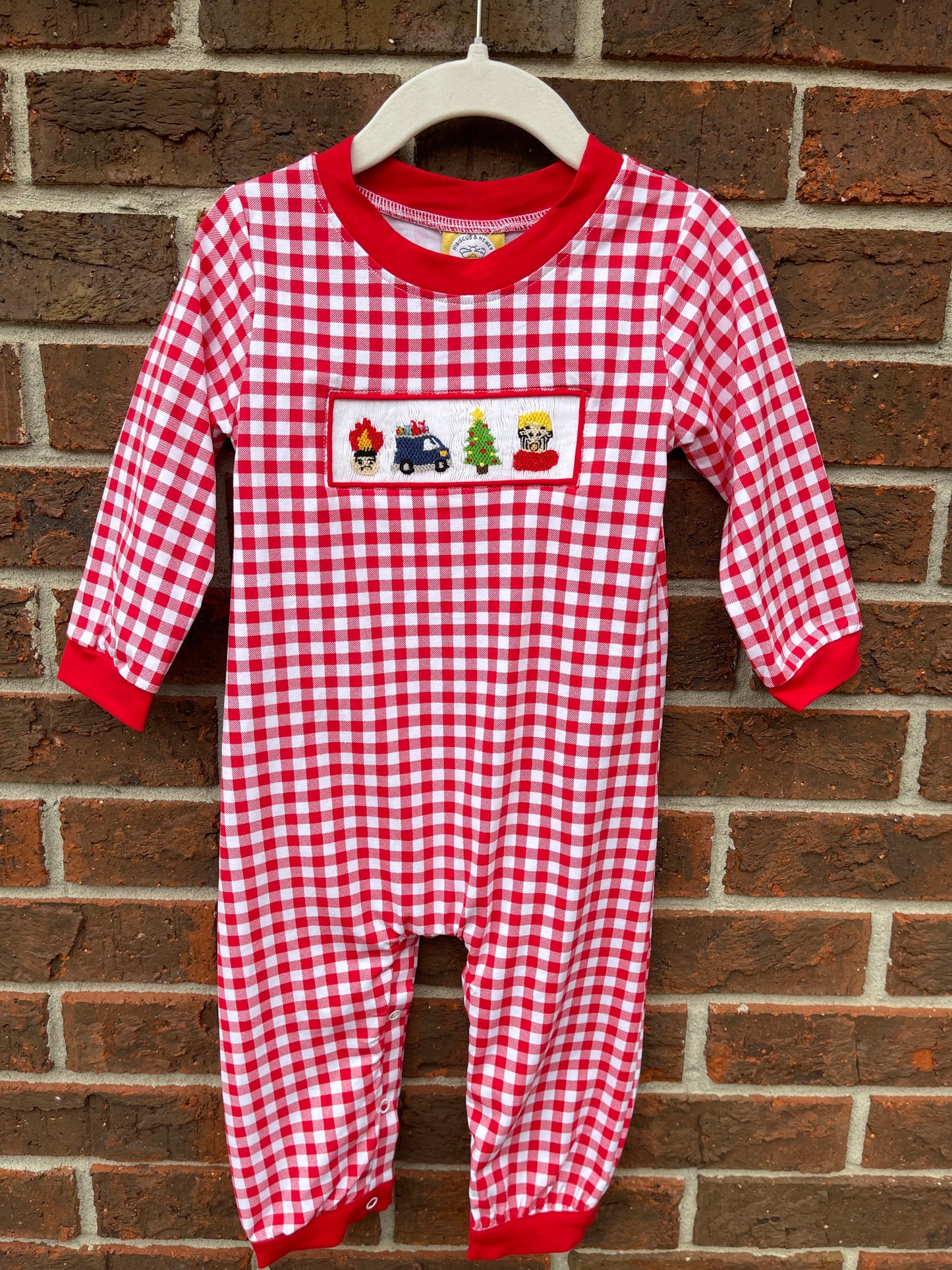 RTS: Smocked Home Alone Collection - Boys Romper Newborn